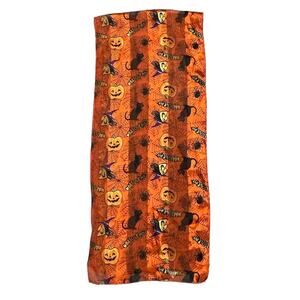 Halloween Scarf Black Cat Spooky Pumpkin Spider Orange Sheer Scary Novelty‎